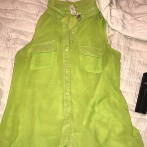 Sheer lime green top